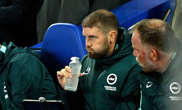 Brighton head coach Fabian Hurzeler during the UEFA Conference League match between Brighton and Hove Albion and Kuano Zalgiris at the American Express Stadium , Brighton , UK - 15th October 2026 Brighton & Hove Albion vs Kuano Zalgiris UEFA Conference League Football, Amex Stadium, Sussex, United Kingdom - 15 Oct 2026Brighton Amex Stadium Sussex United Kingdom Editorial use only. No merchandising. For Football images FA and Premier League restrictions apply inc. no internet mobile usage without FAPL license - for details contact Football Dataco  Copyright: xSimonxDack TPI Shutterstockx 17218395i