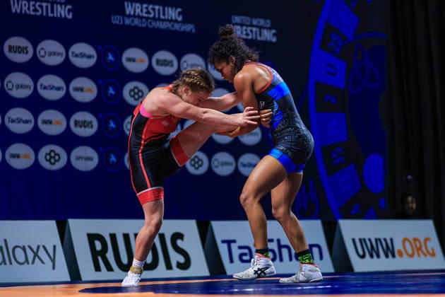 U23 World Championships, 59 kg Open Weight: Viktoriia Khusainova (KAZ) defeated Jania Nicole Dunigan (PUR) by decision Copyright: xAmirrezaxAliasgarix Kadir Caliskan United World Wr