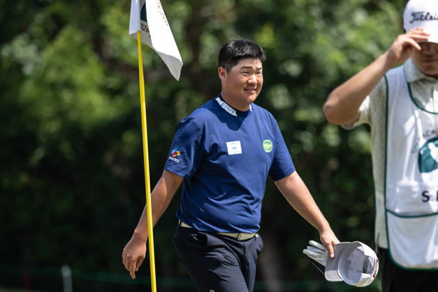 October 16, 2026, Coloane, Macao Sar, China: Sungjae IM from Korea is happy after his round of -7 par bringing him into the lead with -13par. Round 2 in the Macao Open Golf at Macau Golf & Country Club. Macau Open Golf Round 2  - ZUMAr144 20261016_zap_r144_088 Copyright: xJaynexRussellx