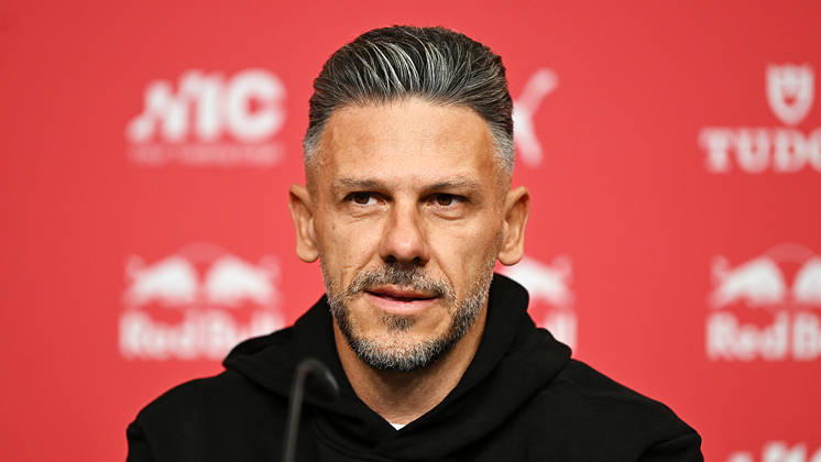 2026–2027 Bundesliga Season, Matchday 6, RB Leipzig Press Conference Ahead of Bayern Munich vs. RB Leipzig on October 16, 2026: Martin Demichelis, RB Leipzig Coach, at the RB Leipzig press conference ahead of the Bundesliga match against Bayern Munich on October 16, 2026, in Leipzig, Saxony, Germany, at the Red Bull training facility on Cottaweg