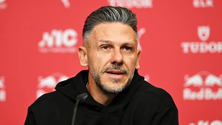 2026–2027 Bundesliga Season, Matchday 6, RB Leipzig Press Conference Ahead of Bayern Munich vs. RB Leipzig on October 16, 2026: Martin Demichelis, RB Leipzig Coach, at the RB Leipzig press conference ahead of the Bundesliga match against Bayern Munich on October 16, 2026, in Leipzig, Saxony, Germany, at the Red Bull training facility on Cottaweg