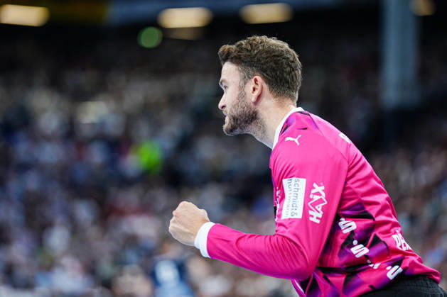 Celebration after a save by Gonzalo Perez de Vargas, THW Kiel, October 1, 2026, THW Kiel vs. Rhein Neckar Löwen, Handball, 1st Bundesliga, Matchday 9, 2026–2027 Season, October 15, 2026, Germany, THW Kiel vs. Rhein Neckar Löwen, Handball, 1st Bundesliga, Matchday 9, 2026–2027 Season, October 15, 2026, Kiel Copyright: xEibner-Pressefoto MarcelxvonxFehrnx EP_MFN