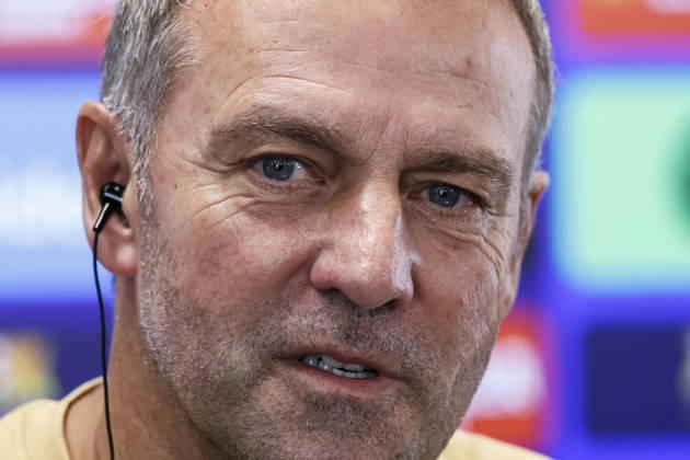 October 16, 2026, Sant Joan Despi, Barcelona, Spain: Hansi Flick, head coach of FC Barcelona, Barca attends his press conference, PK, Pressekonferenz during the training day of FC Barcelona ahead the Spanish League, LaLiga EA Sports, football match against Real Betis at Ciudad Esportiva Joan Gamper on October 16, 2026 in Sant Joan Despi, Barcelona, Spain. FC Barcelona Training And Press Conference - LaLiga EA Sports  - ZUMAa181 20261016_zaa_a181_007 Copyright: xJavierxBorregox