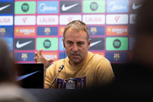 October 6, 2026, Sant Joan Despo, Barcelona, Spain: SANT JOAN DESPoÂ, SPAIN - OCTOBER 16: Hansi Flick, head coach of FC Barcelona, Barca speaks during a press conference, PK, Pressekonferenz ahead of the LaLiga EA Sports match against Real Betis on October 16, 2026, at the Ciutat Esportiva Joan Gamper in Sant Joan DespoÂ­, Barcelona, Spain. Press Conference Of Hansi Flick Ahead Of Real Betis Match  - ZUMAs316 20261006_znp_s316_003 Copyright: xMartixSeguraxRamonedax