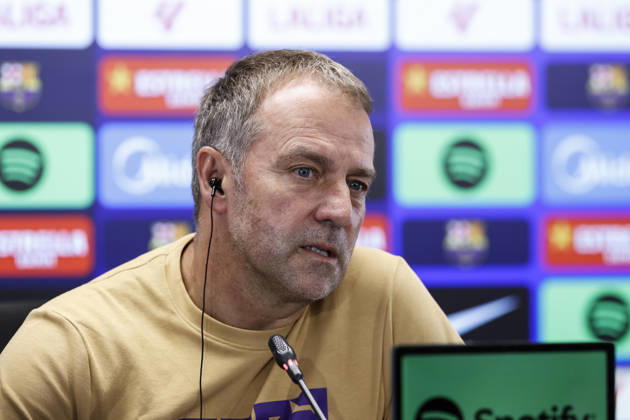 October 16, 2026, Sant Joan Despi, Barcelona, Spain: Hansi Flick, head coach of FC Barcelona, Barca attends his press conference, PK, Pressekonferenz during the training day of FC Barcelona ahead the Spanish League, LaLiga EA Sports, football match against Real Betis at Ciudad Esportiva Joan Gamper on October 16, 2026 in Sant Joan Despi, Barcelona, Spain. FC Barcelona Training And Press Conference - LaLiga EA Sports  - ZUMAa181 20261016_zaa_a181_014 Copyright: xJavierxBorregox