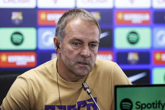 October 16, 2026, Sant Joan Despi, Barcelona, Spain: Hansi Flick, head coach of FC Barcelona, Barca attends his press conference, PK, Pressekonferenz during the training day of FC Barcelona ahead the Spanish League, LaLiga EA Sports, football match against Real Betis at Ciudad Esportiva Joan Gamper on October 16, 2026 in Sant Joan Despi, Barcelona, Spain. FC Barcelona Training And Press Conference - LaLiga EA Sports  - ZUMAa181 20261016_zaa_a181_017 Copyright: xJavierxBorregox