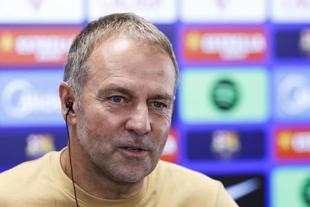 October 16, 2026, Sant Joan Despi, Barcelona, Spain: Hansi Flick, head coach of FC Barcelona, Barca attends his press conference, PK, Pressekonferenz during the training day of FC Barcelona ahead the Spanish League, LaLiga EA Sports, football match against Real Betis at Ciudad Esportiva Joan Gamper on October 16, 2026 in Sant Joan Despi, Barcelona, Spain. FC Barcelona Training And Press Conference - LaLiga EA Sports  - ZUMAa181 20261016_zaa_a181_020 Copyright: xJavierxBorregox