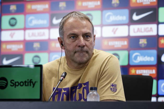 October 16, 2026, Sant Joan Despi, Barcelona, Spain: Hansi Flick, head coach of FC Barcelona, Barca attends his press conference, PK, Pressekonferenz during the training day of FC Barcelona ahead the Spanish League, LaLiga EA Sports, football match against Real Betis at Ciudad Esportiva Joan Gamper on October 16, 2026 in Sant Joan Despi, Barcelona, Spain. FC Barcelona Training And Press Conference - LaLiga EA Sports  - ZUMAa181 20261016_zaa_a181_025 Copyright: xJavierxBorregox
