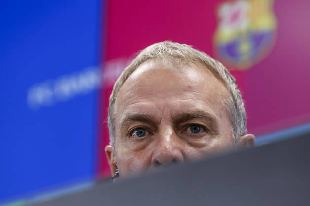 October 16, 2026, Sant Joan Despi, Barcelona, Spain: Hansi Flick, head coach of FC Barcelona, Barca attends his press conference, PK, Pressekonferenz during the training day of FC Barcelona ahead the Spanish League, LaLiga EA Sports, football match against Real Betis at Ciudad Esportiva Joan Gamper on October 16, 2026 in Sant Joan Despi, Barcelona, Spain. FC Barcelona Training And Press Conference - LaLiga EA Sports  - ZUMAa181 20261016_zaa_a181_026 Copyright: xJavierxBorregox