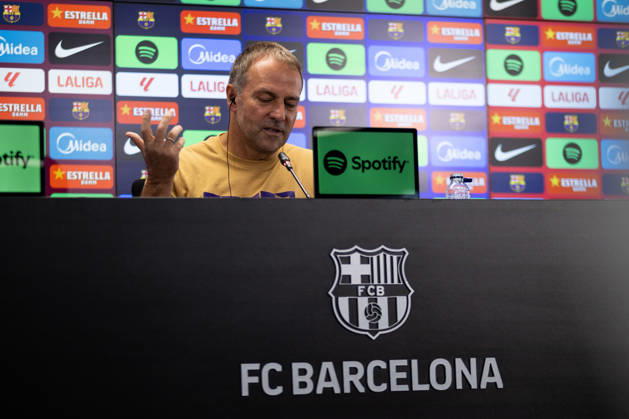 October 6, 2026, Sant Joan Despo, Barcelona, Spain: SANT JOAN DESPoÂ, SPAIN - OCTOBER 16: Hansi Flick, head coach of FC Barcelona, Barca speaks during a press conference, PK, Pressekonferenz ahead of the LaLiga EA Sports match against Real Betis on October 16, 2026, at the Ciutat Esportiva Joan Gamper in Sant Joan DespoÂ­, Barcelona, Spain. Press Conference Of Hansi Flick Ahead Of Real Betis Match  - ZUMAs316 20261006_znp_s316_021 Copyright: xMartixSeguraxRamonedax