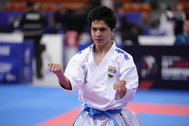 2026 World Cadet, Junior & U21, U 21 Karate Championships BIELSKO-BIALA, POLAND - OCTOBER 16: Javokhir Djakhangirov of Uzbekistan performs during the cadet male individual kata semi-final at the 2026 World Cadet, Junior & U21 Karate Championships at Hala Pod Debowcem on October 16, 2026 in Bielsko-Biala, Poland. Bielsko-Biala Hala Pod Debowcem Poland Copyright: x2026xKaratexInsights PSxImagesxKjetilxWaber KaratexInsightsx