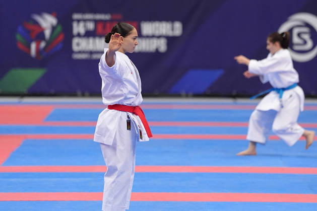 2026 World Cadet, Junior & U21, U 21 Karate Championships BIELSKO-BIALA, POLAND - OCTOBER 16: Anastasia Chaphidze of Georgia performs during cadet female individual kata at the 2026 World Cadet, Junior & U21 Karate Championships at Hala Pod Debowcem on October 16, 2026 in Bielsko-Biala, Poland. Bielsko-Biala Hala Pod Debowcem Poland Copyright: x2026xKaratexInsights PSxImagesxMartinxKremser KaratexInsightsx