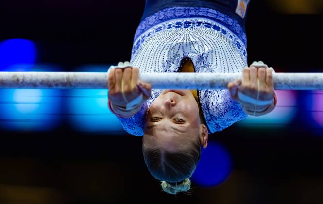 ROTTERDAM - Sanna Veerman during podium training at the World Gymnastics Championships in Ahoy Rotterdam. IRIS VAN DEN BROEK ANP xVIxANPxSportx xxANPxIVx 572628269 originalFilename: 572628269.jpg