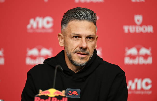 2026–2027 Bundesliga Season, Matchday 6, RB Leipzig Press Conference Ahead of Bayern Munich vs. RB Leipzig on October 16, 2026: Martin Demichelis, RB Leipzig Coach, at the RB Leipzig press conference ahead of the Bundesliga match against Bayern Munich on October 16, 2026, in Leipzig, Saxony, Germany, at the Red Bull training facility on Cottaweg