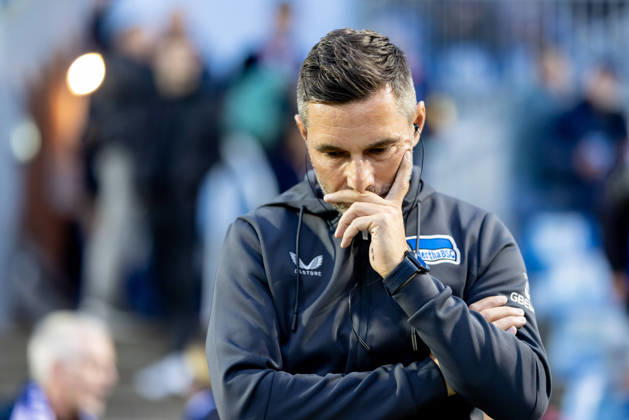 Kiel, October 16, 2026; Soccer; 2026–27 2. Bundesliga; Holstein Kiel vs. Hertha BSC; Stefan Leitl, Hertha BSC Coach; DFL regulations prohibit any use of photographs as image sequences and or quasi-video