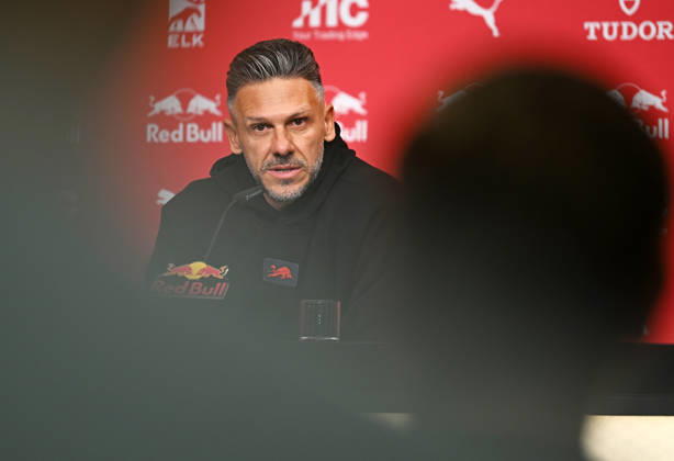 2026–2027 Bundesliga Season, Matchday 6, RB Leipzig Press Conference Ahead of Bayern Munich vs. RB Leipzig on October 16, 2026: Martin Demichelis, RB Leipzig Coach, at the RB Leipzig press conference ahead of the Bundesliga match against Bayern Munich on October 16, 2026, in Leipzig, Saxony, Germany, at the Red Bull training facility on Cottaweg