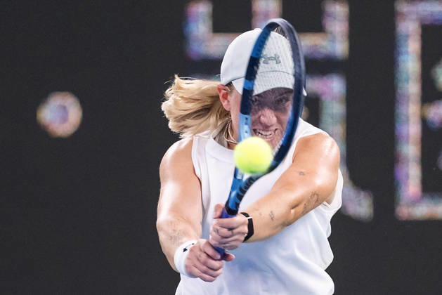 October 16, 2026, Wuhan, Hubei, China: Sonay Kartal of UK seen in action with Elina Svitolina of Ukraine (Not in view) during the Wuhan Open final match at the Optics Valley International Tennis Center. Sonay Kartal defeated Elina Svitolina with a score of 6-2, 2-6, 6-4. Wuhan China - ZUMAs197 20261016_aaa_s197_135 Copyright: xRenxYongx
