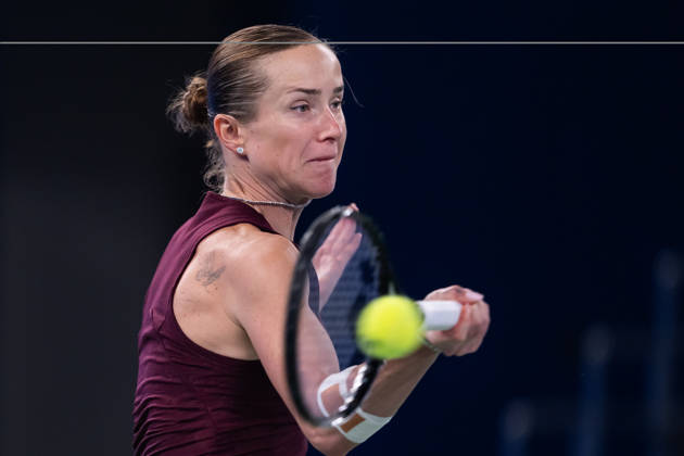 October 16, 2026, Wuhan, Hubei, China: Elina Svitolina of Ukraine seen in action with Sonay Kartal of UK (Not in view) during the Wuhan Open final match at the Optics Valley International Tennis Center. Sonay Kartal defeated Elina Svitolina with a score of 6-2, 2-6, 6-4. 2026 WTA, Tennis Damen Wuhan Open: Sonay Kartal - Elina Svitolin In China - 16 Oct  - ZUMAs197 20261016_aaa_s197_133 Copyright: xRenxYongx