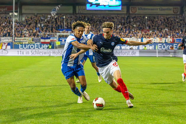 October 16, 2026 Soccer 2. Bundesliga Men s 2026–2027 Season, Matchday 8: Holstein Kiel vs. Hertha BSC (Kiel in dark blue), Berlin in white and blue stripes Oluwaseun Adewumi, Jonas Therkelsen Holstein Kiel Stadium, Westring 501 Schleswig-Holstein, Germany