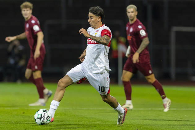 3rd Division, Fortuna Cologne vs. VfB Stuttgart U21, October 16, 2026; Nicolas Sessa, VfB Stuttgart U21, 10; 3rd Division, Fortuna Cologne vs. VfB Stuttgart U21, Matchday 10, on October 16, 2026, Südstadion, Cologne DFB regulations prohibit any use of photographs as image sequences and or quasi-video Copyright: xBEAUTIFULxSPORTS Meuselx