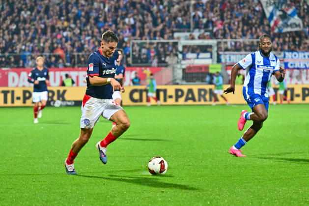 October 16, 2026, Soccer, Men s, 2nd Division Bundesliga, 2026–2027 Season, Holstein Kiel vs. Hertha BSC Berlin, Matchday 8, KSV, Holstein Stadium, Last-place team vs. league leader Adrian Kapralik, Kiel, Holstein Stadium, Holstein Stadium, Schleswig-Holstein, Germany