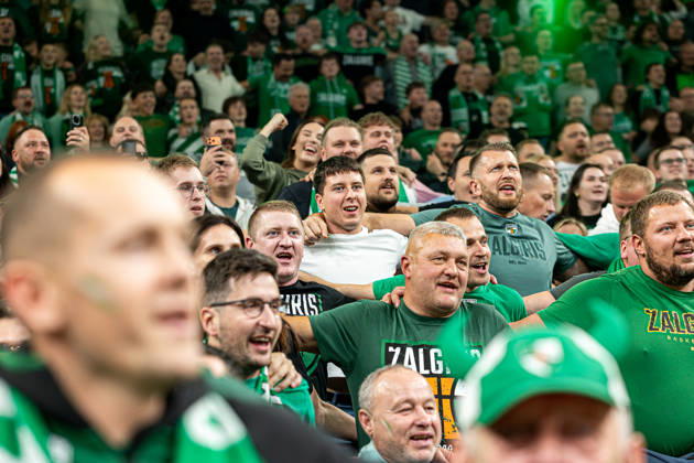 Zalgiris Kaunas vs Anadolu Efes Istanbul - EuroLeague Zalgiris Kaunas supporters during the EuroLeague basketball match between Zalgiris Kaunas and Anadolu Efes Istanbul at Zalgiris Arena in Kaunas, Lithuania. Kaunas Kaunas Lithuania