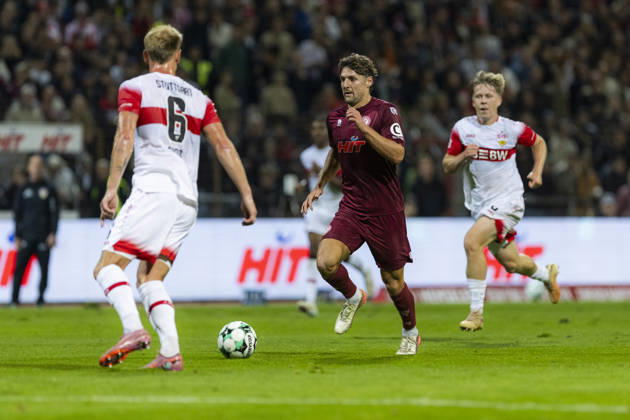 3rd Division, Fortuna Cologne vs. VfB Stuttgart U21, October 16, 2026; Enzo Wirtz, Fortuna Cologne, 9; 3rd Division, Fortuna Cologne vs. VfB Stuttgart U21, Matchday 10, October 16, 2026, Südstadion, Cologne. DFB regulations prohibit any use of photographs as image sequences and or quasi-video content. Copyright: xBEAUTIFULxSPORTS Meuselx
