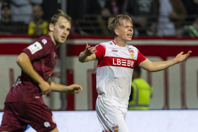 3rd Division, Fortuna Cologne vs. VfB Stuttgart U21, October 16, 2026; Julian Lüers, VfB Stuttgart U21, 18; 3rd Division, Fortuna Cologne vs. VfB Stuttgart U21, Matchday 10, on October 16, 2026, Südstadion, Cologne DFB regulations prohibit any use of photographs as image sequences and or quasi-video Copyright: xBEAUTIFULxSPORTS Meuselx