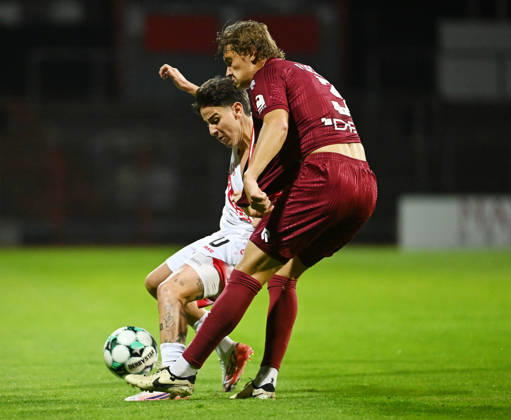 October 10, 2026, xophax, Soccer 3rd Division, Cologne, Fortuna Cologne vs. VFB Stuttgart II: Nicolas Sessa (Stuttgart, left) and Maximilian Fischer (Fortuna Cologne, right)