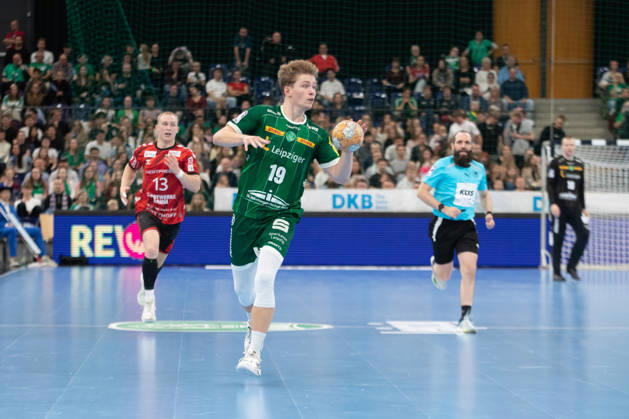 Handball, HBL2: SC DHfK Leipzig vs. ASV Hamm Westfalen, October 16, 2026; Finn Schroven 19, SC DHfK Leipzig; Handball, 2nd Bundesliga, 2026–2027 season, Matchday 8: SC DHfK Leipzig vs. ASV Hamm Westfalen on October 16, 2026, at the Quarterback Immobilien Arena Leipzig Copyright: xBEAUTIFULxSPORTS JanxKaeferx