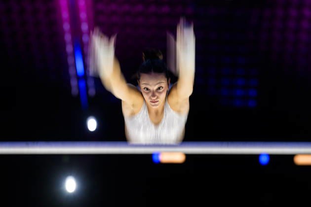 October 16, 2026: Elvira Katsali of Greece during a women’s podium training session on Day 1 of the 2026 Artistic Gymnastics World Championships on October 16, 2026 in Rotterdam. Photo by Joel Marklund, BILDBYRÅN. Code: JM JM0858 bbeng artistic gymnastics gymnastics world championships women’s  Copyright: JOELxMARKLUND BB261016JM012