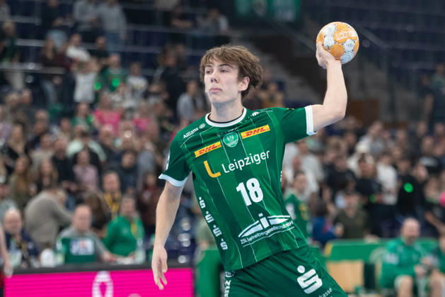 Handball, HBL2: SC DHfK Leipzig vs. ASV Hamm Westfalen, October 16, 2026; Staffan Peter 18, SC DHfK Leipzig; Handball, 2nd Bundesliga, 2026–2027 season, Matchday 8: SC DHfK Leipzig vs. ASV Hamm Westfalen on October 16, 2026, at the Quarterback Immobilien Arena Leipzig Copyright: xBEAUTIFULxSPORTS JanxKaeferx