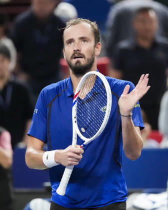 (261017) -- SHANGHAI, Oct. 17, 2026 -- Daniil Medvedev of Russia celebrates defeating Tommy Paul of the United States after the men s quarterfinal at the 2026 ATP, Tennis Herren tour Shanghai Masters tennis tournament in Shanghai, China, Oct. 16, 2026. ) (SP)CHINA-SHANGHAI-TENNIS-SHANGHAI MASTERS-MEN S SINGLES (CN) WangxXiang 