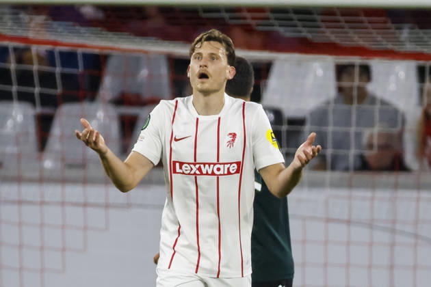 Maximilian Eggestein, SC Freiburg, 08, facial expressions, emotion, Germany, soccer, UEFA Conference League, Matchday 1, 2026–2027, SC Freiburg vs. FK Jablonec, October 15, 2026, Freiburg im Breisgau, Stadion am Wolfswinkel, Germany Copyright: xGrantxHubbsx