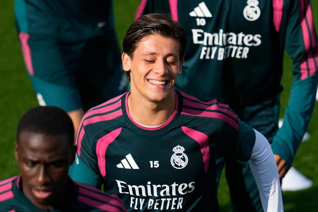 October 17, 2026, Valdebebas, Madrid, Spain: Arda Guler during the training day of Real Madrid ahead the Spanish League, LaLiga EA Sports, football match against Sevilla FC at Ciudad Deportiva Real Madrid on October 17, 2026, in Valdebebas, Madrid, Spain. Real Madrid Training And press conference, PK, Pressekonferenz - LaLiga Ea Sports  - ZUMAa181 20261017_zaa_a181_030 Copyright: xDennisxAgyemanx