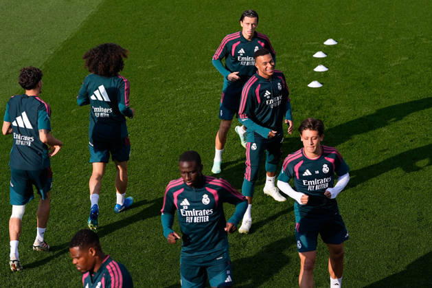 October 17, 2026, Valdebebas, Madrid, Spain: Kylian Mbappe during the training day of Real Madrid ahead the Spanish League, LaLiga EA Sports, football match against Sevilla FC at Ciudad Deportiva Real Madrid on October 17, 2026, in Valdebebas, Madrid, Spain. Real Madrid Training And press conference, PK, Pressekonferenz - LaLiga Ea Sports  - ZUMAa181 20261017_zaa_a181_033 Copyright: xDennisxAgyemanx