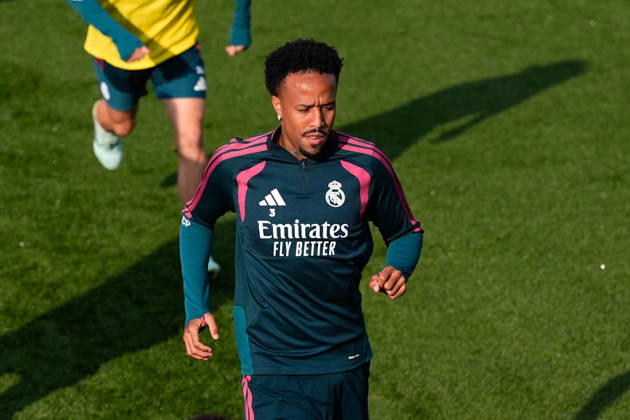 October 17, 2026, Valdebebas, Madrid, Spain: Eder Militao during the training day of Real Madrid ahead the Spanish League, LaLiga EA Sports, football match against Sevilla FC at Ciudad Deportiva Real Madrid on October 17, 2026, in Valdebebas, Madrid, Spain. Real Madrid Training And press conference, PK, Pressekonferenz - LaLiga Ea Sports  - ZUMAa181 20261017_zaa_a181_037 Copyright: xDennisxAgyemanx