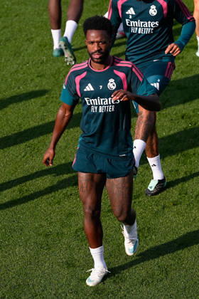 October 17, 2026, Valdebebas, Madrid, Spain: Vinicius Junior during the training day of Real Madrid ahead the Spanish League, LaLiga EA Sports, football match against Sevilla FC at Ciudad Deportiva Real Madrid on October 17, 2026, in Valdebebas, Madrid, Spain. Real Madrid Training And press conference, PK, Pressekonferenz - LaLiga Ea Sports  - ZUMAa181 20261017_zaa_a181_047 Copyright: xDennisxAgyemanx