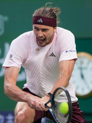 (261017) -- SHANGHAI, Oct. 17, 2026 -- Alexander Zverev hits a return during the men s singles semifinal between Alexander Zverev of Germany and Alejandro Davidovich Fokina of Spain at the 2026 ATP, Tennis Herren tour Shanghai Masters tennis tournament in Shanghai, China, Oct. 17, 2026. ) (SP)CHINA-SHANGHAI-TENNIS-SHANGHAI MASTERS-MEN S SINGLES (CN) DingxTing 