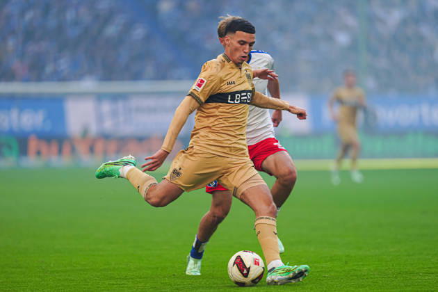 Bilal El Khannouss, VfB Stuttgart, 11 GER, Hamburger SV vs. VfB Stuttgart, soccer, Bundesliga 1, Matchday 06, 2026–2027 season, October 17, 2026 DFL regulations prohibit any use of photographs as image sequences and or quasi-video GER, Hamburger SV vs. VfB Stuttgart, soccer, 1st Bundesliga, Matchday 6, 2026–2027 season, October 17, 2026, Hamburg Copyright: xEibner-Pressefoto MarcelxvonxFehrnx EP_MFN