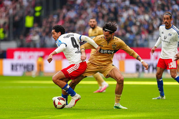 Bilal Nadir, Hamburger SV, 04; Atakan Karazor, VfB Stuttgart, 16 GER; Hamburger SV vs. VfB Stuttgart, soccer, Bundesliga 1, Matchday 06, 2026–2027 season, October 17, 2026 DFL regulations prohibit any use of photographs as image sequences and or quasi-video GER, Hamburger SV vs. VfB Stuttgart, soccer, 1st Bundesliga, Matchday 06, 2026–2027 Season, October 17, 2026, Hamburg Copyright: xEibner-Pressefoto MarcelxvonxFehrnx EP_MFN