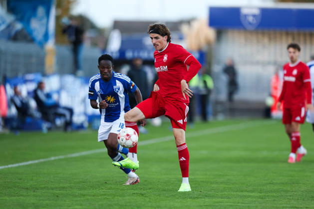 October 17, 2026, Soccer, Men s, Regionalliga Nord, Matchday 14, BSV Kickers Emden 1 FC Phönix Lübeck Michael Igwe (18) of BSV Kickers Emden in a tackle with Moritz Kretzer (14) of Phönix Lübeck