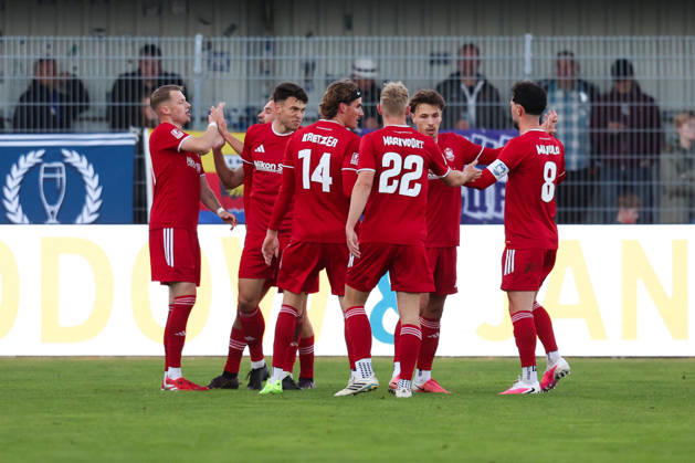 October 17, 2026, Soccer, Men s, Regionalliga Nord, Matchday 14, BSV Kickers Emden 1, FC Phönix Lübeck. Celebration of the 0–1 goal by Julian Matthias Boccaccio. 19 Phönix Lübeck