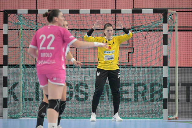 Barbara Viktoria Gyoeri, Sport Union Neckarsulm, 54, in goal: TusSies Metzingen vs. Sport Union Neckarsulm, Handball, Alsco HBF, Matchday 6, 2026–2027 Season, October 17, 2026, TusSies Metzingen vs. Sport Union Neckarsulm, Handball, Alsco HBF, Matchday 6, 2026–2027 season, October 17, 2026, Tübingen Copyright: xEibner-Pressefotox EP_TBR