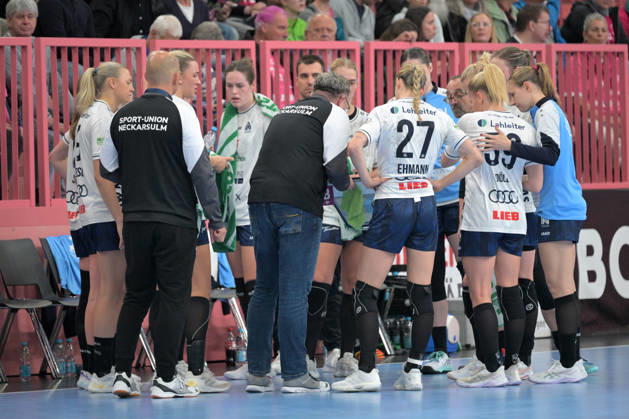 Time Out Union Neckarsulm TusSies Metzingen vs. Sport-Union Neckarsulm , Handball, Alsco HBF, 06.Ligaspieltag, Saison 2026 2027, 17.10.2026 TusSies Metzingen vs. Sport-Union Neckarsulm , Handball, Alsco HBF, 06.Ligaspieltag, Saison 2026 2027, 17.10.2026 Tuebingen Copyright: xEibner-Pressefotox EP_TBR