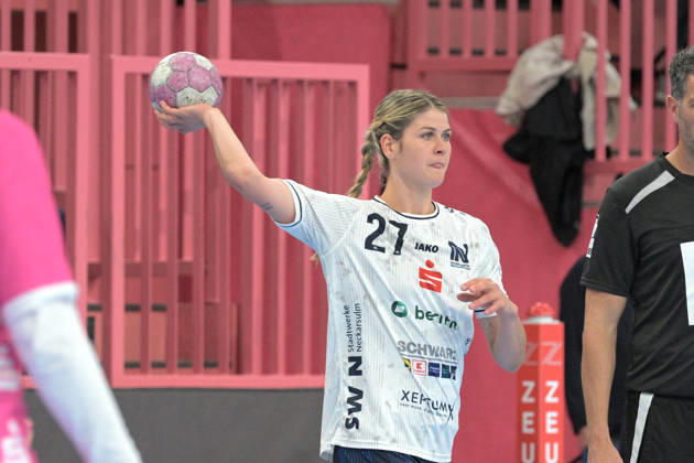 Sina Ehmann Union Neckarsulm, 27) am Ball TusSies Metzingen vs. Sport-Union Neckarsulm , Handball, Alsco HBF, 06.Ligaspieltag, Saison 2026 2027, 17.10.2026 TusSies Metzingen vs. Sport-Union Neckarsulm , Handball, Alsco HBF, 06.Ligaspieltag, Saison 2026 2027, 17.10.2026 Tuebingen Copyright: xEibner-Pressefotox EP_TBR