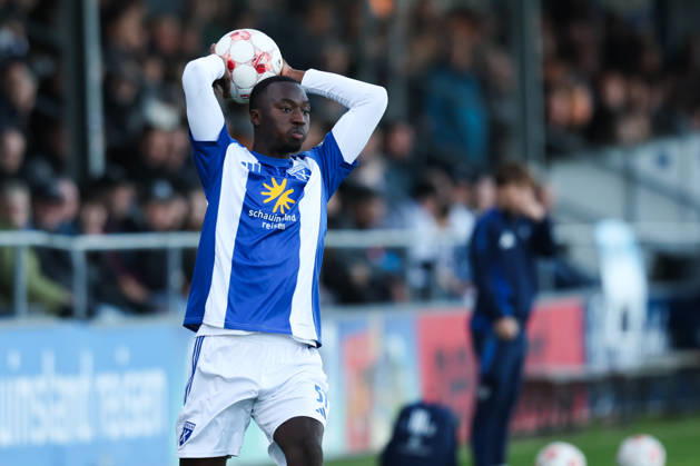 October 17, 2026, Soccer, Men s, Regionalliga Nord, Matchday 14, BSV Kickers Emden 1 vs. FC Phönix Lübeck, Ibrahim Touray (No. 57) of BSV Kickers Emden takes a throw-in