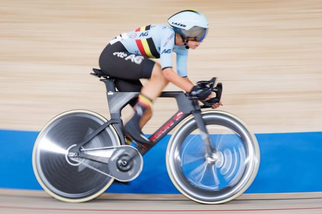 Belgian Shari Bossuyt pictured during the Women™s Points Race event at the UCI Track cycling, Rad, Radsport, Bahnrad, Bahn World Championships in Shanghai, China on Sunday 18 October 2026. The worlds are taking place from 14 to 18 October 2026. BENOITxDOPPAGNE  x190174256x