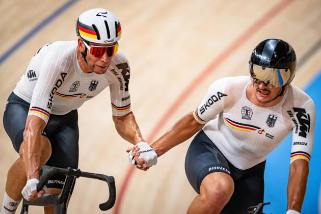 KLUGE Roger, AUGENSTEIN Moritz 2026 UCI Track Cycling World Championships KLUGE Roger AUGENSTEIN Moritz GER Germany Landscape orientation Landscape Event 2026 UCI Track Cycling World Championships Category Cycling Track Cycling World Championships Elite Men Location Asia China Shanghai Chongming Shanghai Velodrome Discipline Madison Distance 50 km Date October 18, 2026, Sunday Day 5