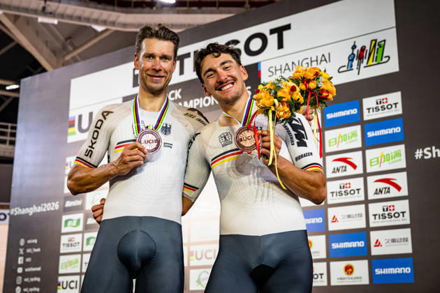 KLUGE Roger, AUGENSTEIN Moritz 2026 UCI Track Cycling World Championships KLUGE Roger AUGENSTEIN Moritz GER Germany Landscape orientation Landscape Event 2026 UCI Track Cycling World Championships Category Cycling Track Cycling World Championships Elite Men Location Asia China Shanghai Chongming Shanghai Velodrome Discipline Madison Distance 50 km Date October 18, 2026 Sunday Day 5